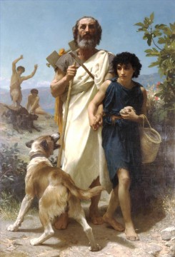  Homere Arte - Homere et son guía Realismo William Adolphe Bouguereau